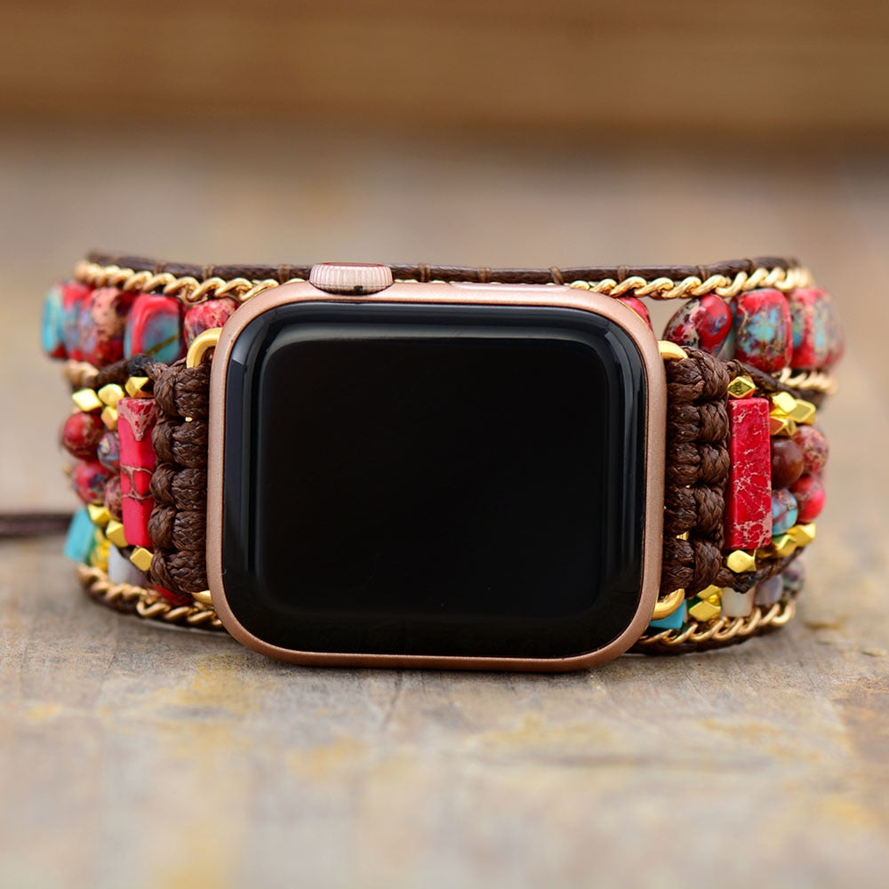 Cinturino Rosso in Diaspro Imperiale per Apple Watch