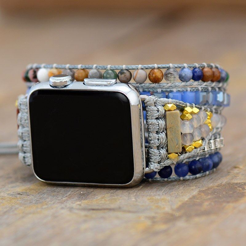 Cinturino Per Apple Watch In Agata E Sodalite