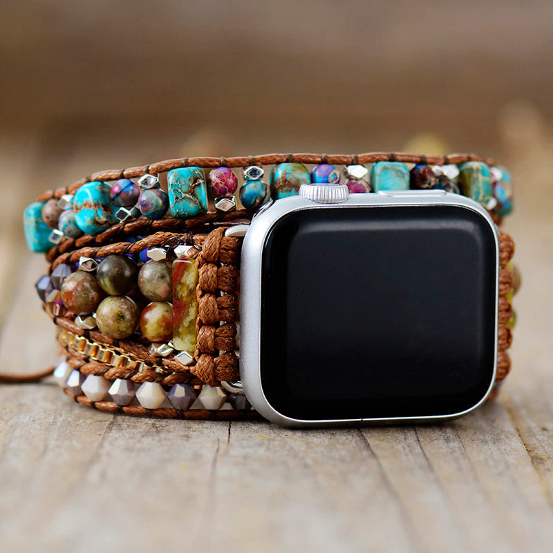 Cinturino per Apple Watch "Armonia Energetica" in onice e diaspro
