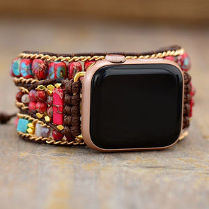 Cinturino Rosso in Diaspro Imperiale per Apple Watch