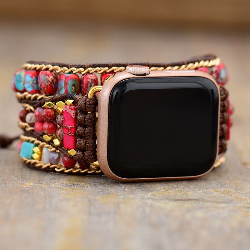 Cinturino Rosso in Diaspro Imperiale per Apple Watch