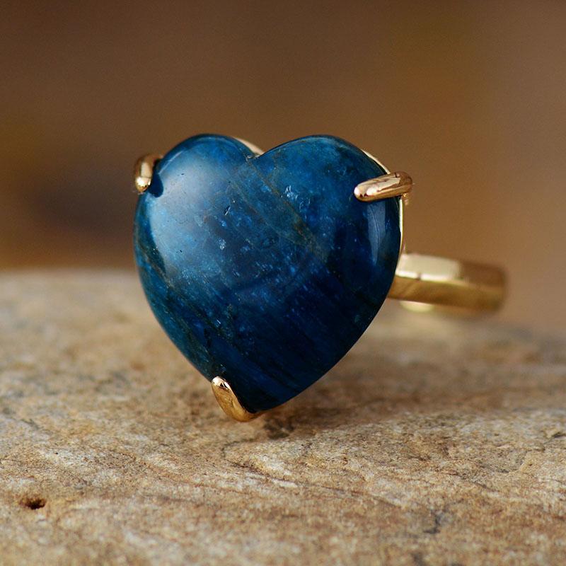 Anello di Guarigione con Pietra a Forma di Cuore